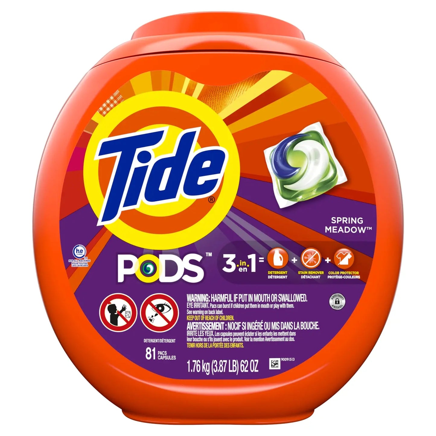 Tide PODS Laundry Detergent, Spring Meadow Scent, Pack of 81 Pods