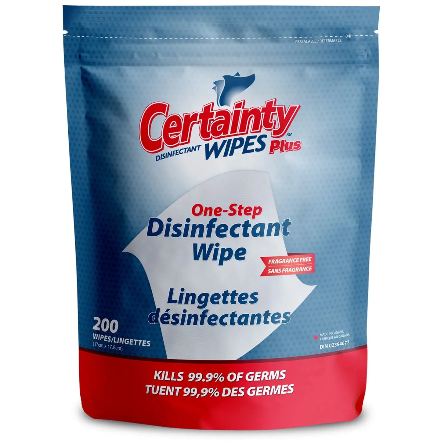 Certainty Plus Fragrance-Free Disinfectant Wipes