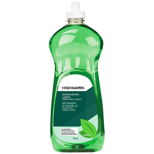 Highmark Liquid Dish Soap, Green Apple Scent, 740 mL