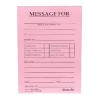 Grand & Toy Phone Message Pads, Pink, 4 1/4" x 5 1/2", 10/PK