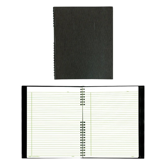 EcoLogix NotePro Coiled Notebook, 200 Pages, Black