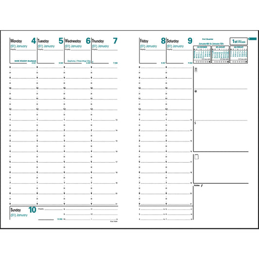 Quo Vadis Minister 13-Month Weekly Appointment Planner Refill, 6-1/4" x 9-1/2", December-December, English