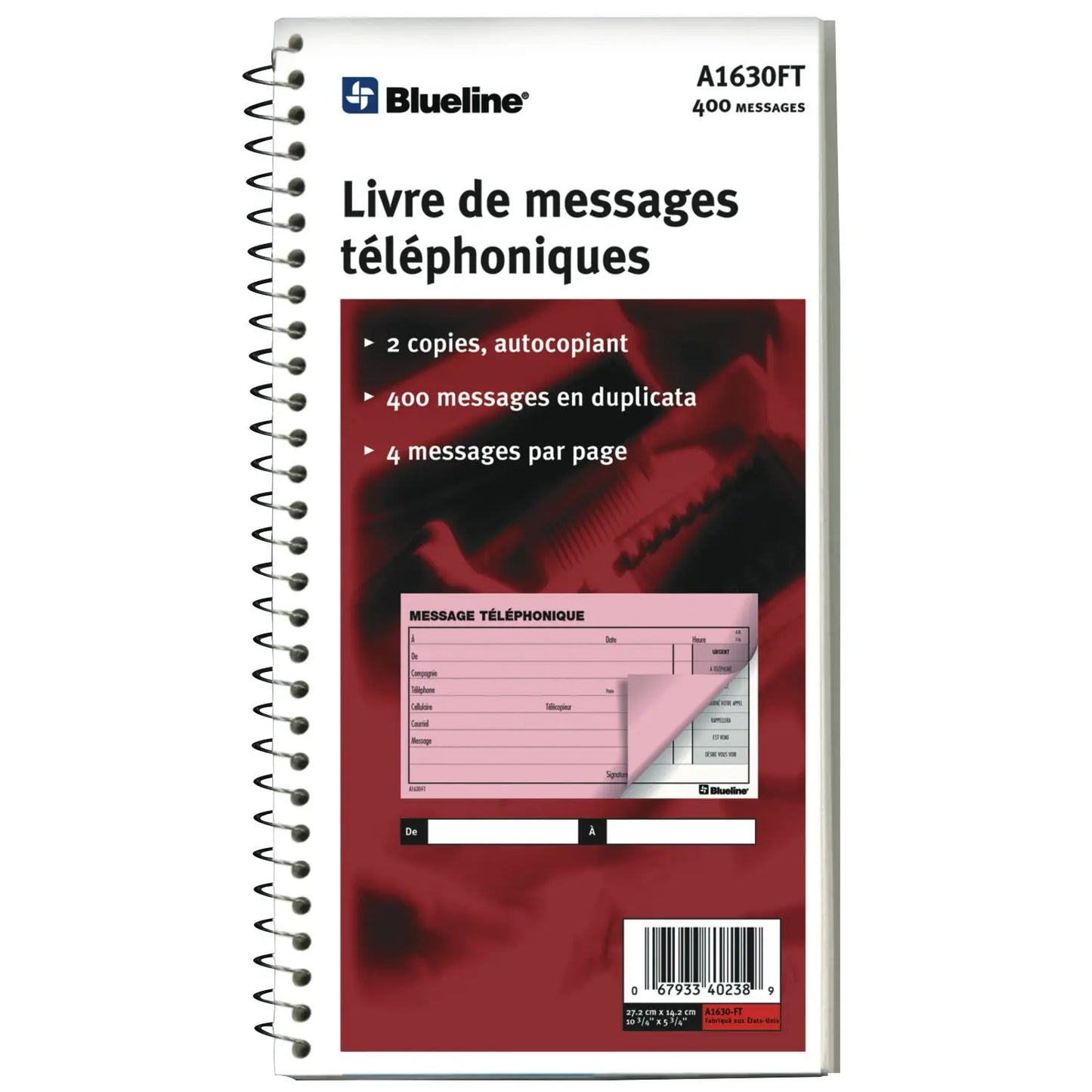 Blueline Phone Message Book