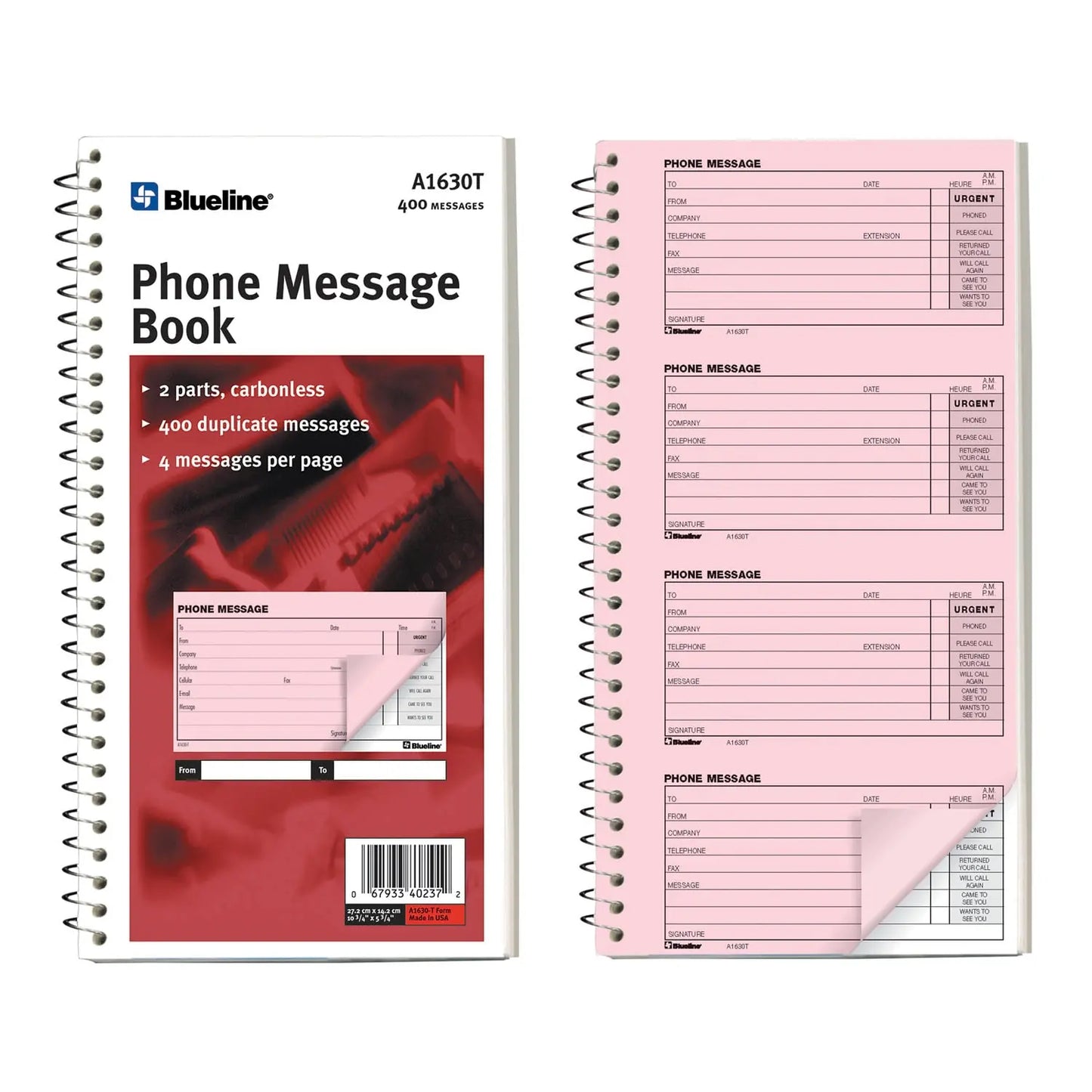 Blueline Telephone Message Book