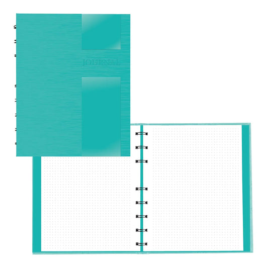 Blueline NotePro Dotted Journal, Aqua, Lux Collection, 9 1/4" x 7 1/4", English