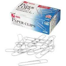 Acco Paper Clips, #1, Heavy-Gauge Wire, Smooth Finish, Silver, 100/PK