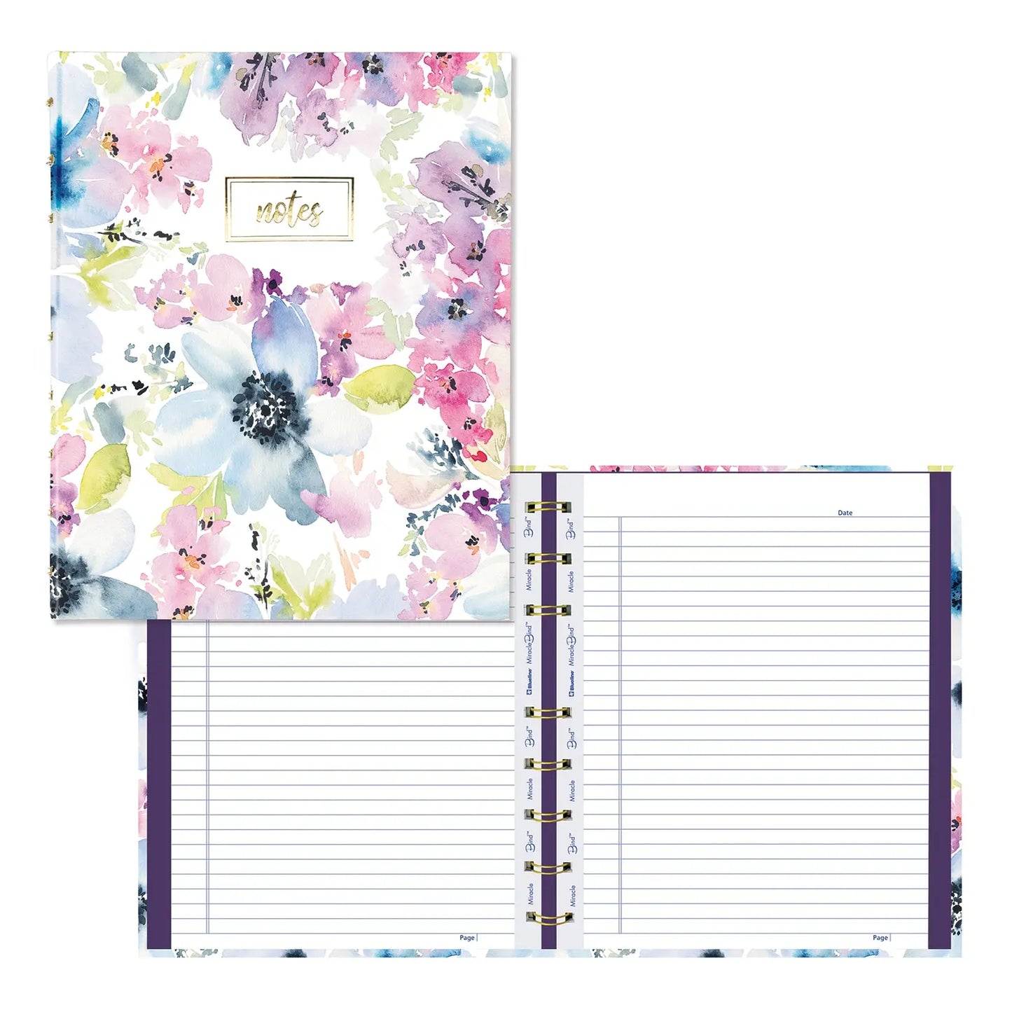 Blueline MiracleBind Passion Notebook, 9 1/4" x 7 1/4", Floral Design, English