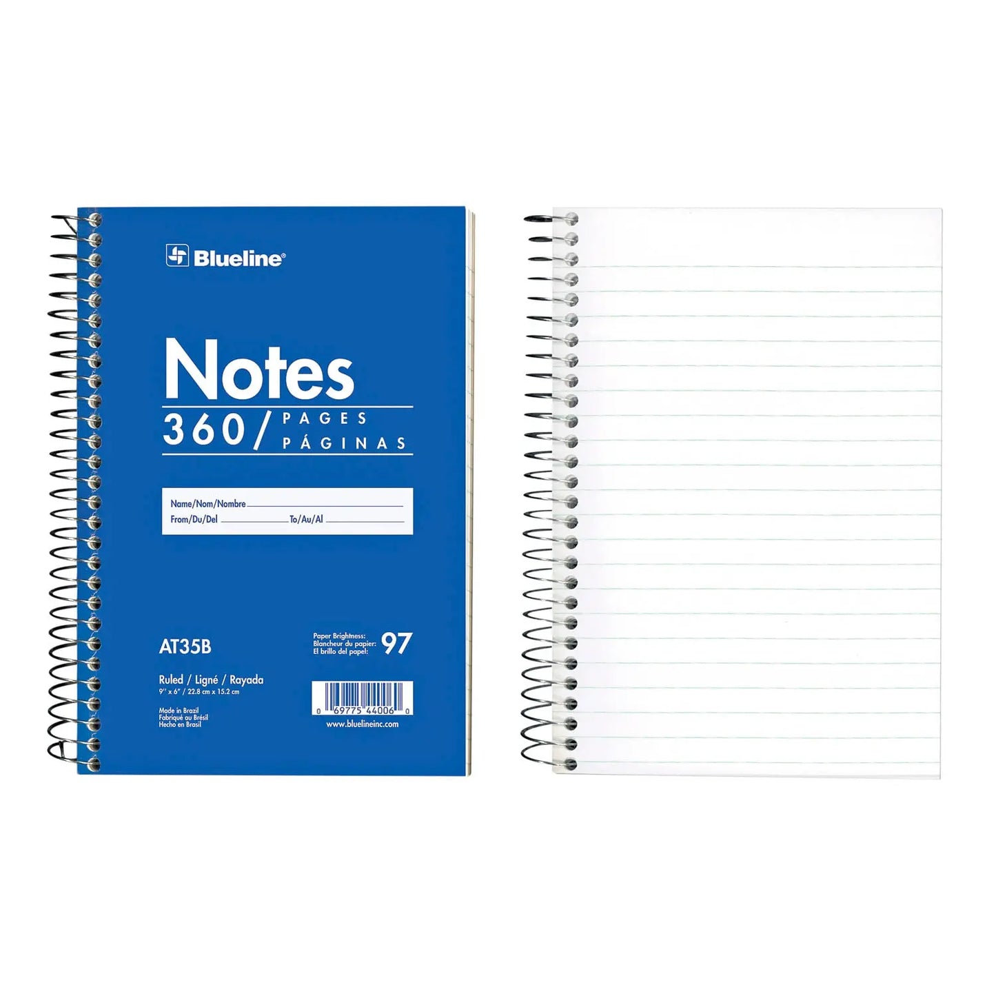 Blueline Notes Pad, Side Binding, Blue, 6" x 9", 360 Pagesv