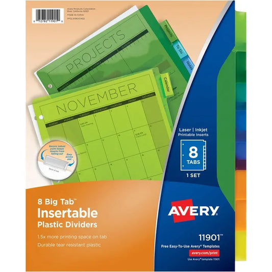 DIVIDER,INSERT,8TAB,PLAS,MI