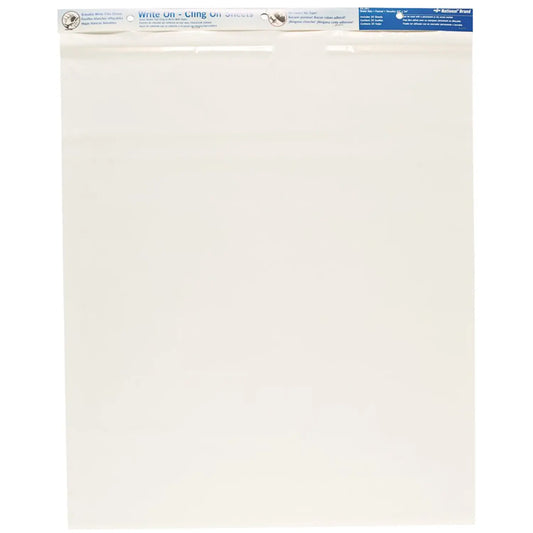 National Brand Write-On Cling-On Sheets, White, 27" x 34", 35 Sheets/BX