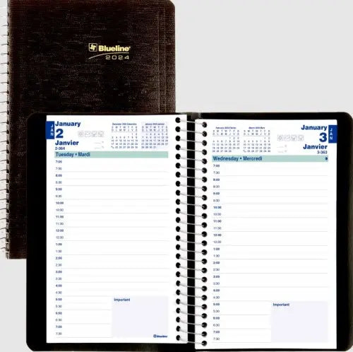 Blueline Daily Planner - Sprial Bound - 8" x 5"