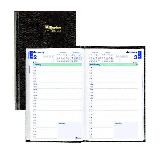 Blueline Traditional Daily Planner - Hard Cover -5" x 8"