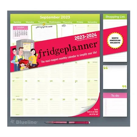 Blueline Fridgeplanner Monthly Magnet Calendar -13 1/2" x 14"