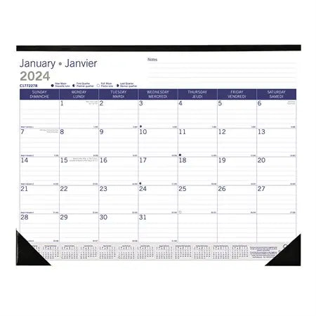 Blueline Monthly Desk Pad Calendar - 17" x 22" - Bilingual