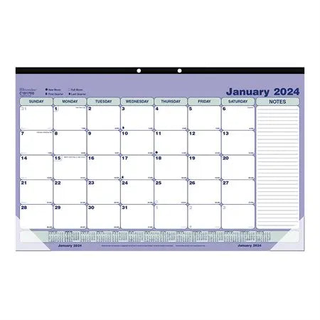 Blueline Monthly Desk/Wall Calendars - 1 Year - 17 3/4" x 10 7/8" - English