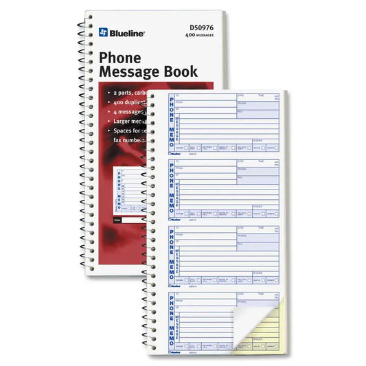 Blueline 400 Message Book - 100 Sheet(s) - 2 PartCarbonless Copy