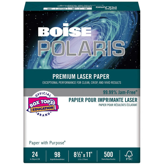 Boise POLARIS® Premium Laser Paper, Letter Size (8 1/2" x 11") 24 Lb, White (500/PK)