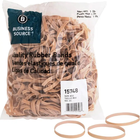 Business Source Quality Rubber Bands - Size: #64 (1lb Bag)