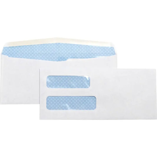 Business Source No. 10 Double-Window Invoice Envelopes - Gummed (500/BX)