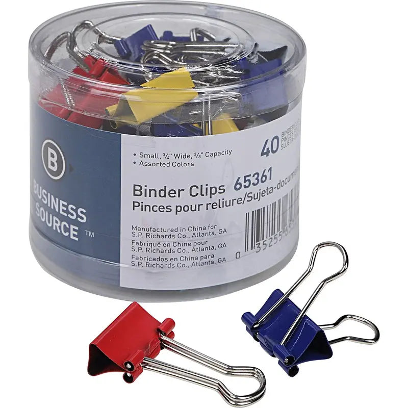 CLIP,BINDER,3/4" ASST,40/PK