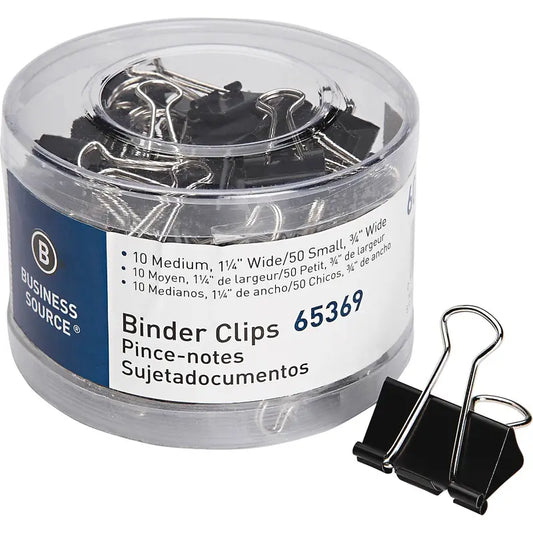 CLIP,BINDER,SM/MED,BLK,60CT