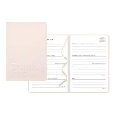 Letts Conscious 12-Month Weekly/Monthly Planner, Rosewater, 8-1/4'' x 5-7/8'', January-December, Multilingual