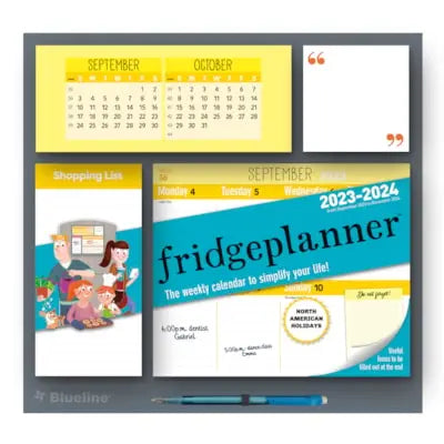 Blueline Fridgeplanner Weekly Magnet Calendar, 16-Month September-December, 13'' x 12-1/2'', English