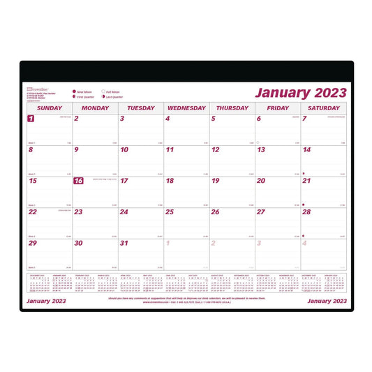 Brownline 12-Month Monthly Desk Pad Calendar with Holder, 24-1/4'' x 19-1/8'', January-December, English