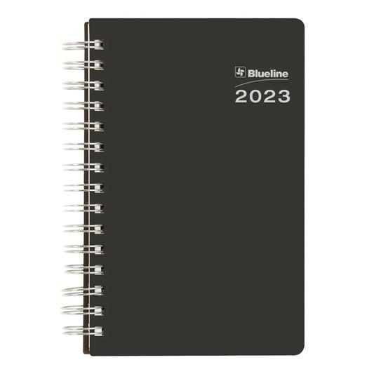 Blueline DuraGlobe Sugar Cane 12-Month Daily Planner, Black, 8'' x 5'', January-December, Bilingual