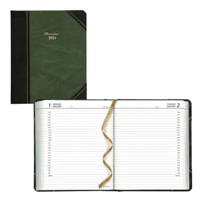 Brownline 12-Month Daily Planner, Green, 6-1/2'' x 8-1/8'', January - December, English