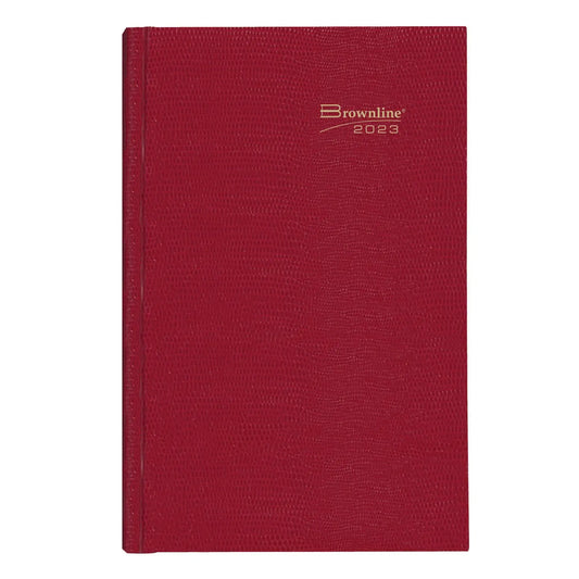 Brownline 12-Month Daily Planner, Red, 10'' x 7-7/8'', January-December, English