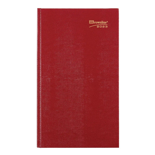 Brownline 12-Month Daily Planner, Red, 13-3/8'' x 7-7/8'', January-December, English