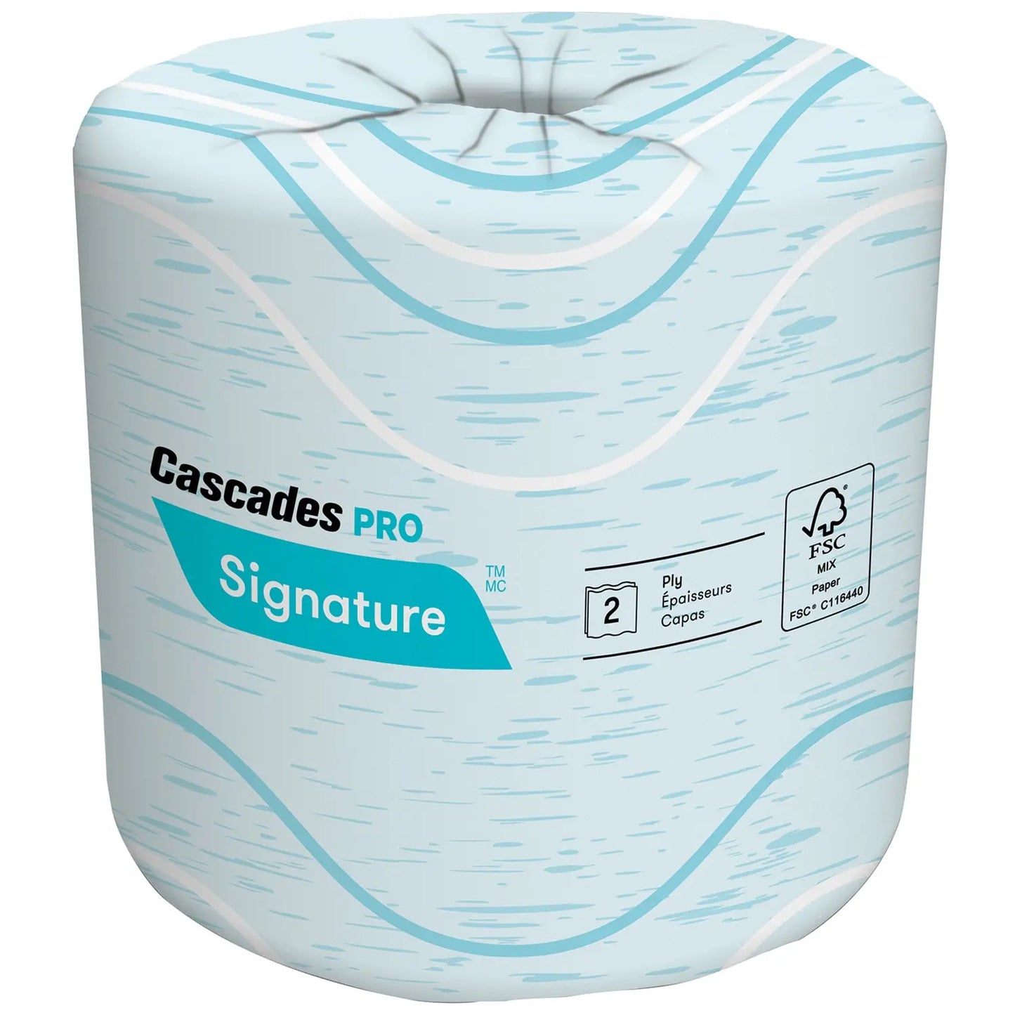 Cascades PRO Signature 2-Ply Standard Bathroom Tissue, White, 400 Sheets per Roll, Case of 48 Rolls