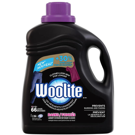 Woolite Darks Liquid Laundry Detergent, Midnight Breeze Scent, 2.96 L