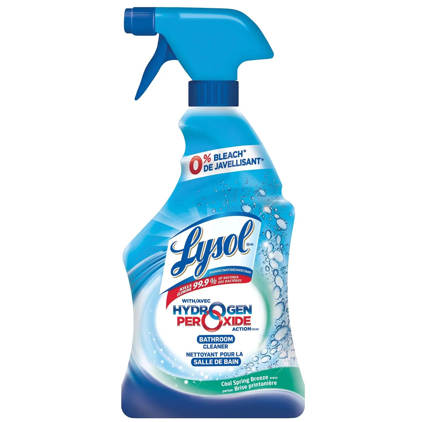 Lysol Hydrogen Peroxide Action Bathroom Disinfectant and Cleaner, Cool Spring Breeze, 650 mL