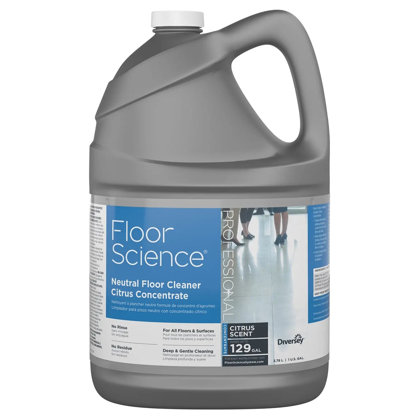 Diversey Floor Science Neutral Floor Cleaner Citrus Concentrate, 3.78 L