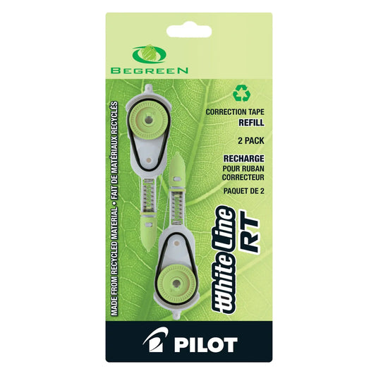 Pilot Begreen White Line RT Correction Tape Refill, Pack of 2