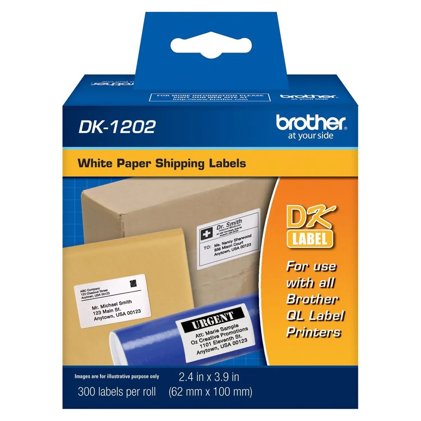 Brother DK1202 Label, 2.4" x 3.9" (1 x 300)