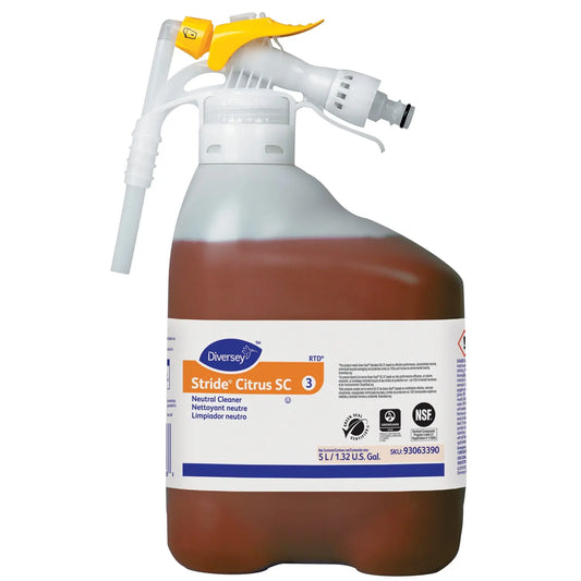 Diversey Stride Citrus Neutral Cleaner, RTD (Ready-to-Dispense), 5 L