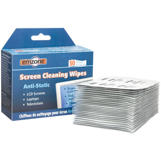 Emzone Anti-Static Screen Cleaning Wipes, Pack of 50