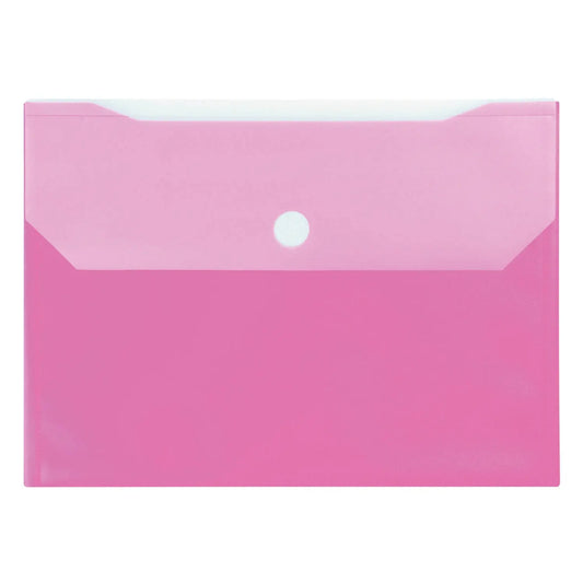 Winnable Double Pocket Envelope with Velcro Closure, Pink, Letter-Size