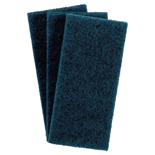 3M 8242 Doodlebug Medium Duty Scrub Pads, Blue, 4-3/5" x 10", Box of 5