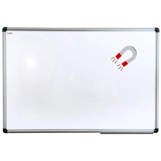 Viztex Magnetic Lacquered Steel Dry-Erase Whiteboard with Aluminum Frame, 36" x 24"