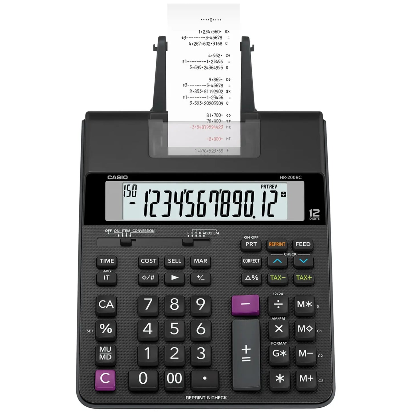 Casio HR-200RC Printing Calculator, Black