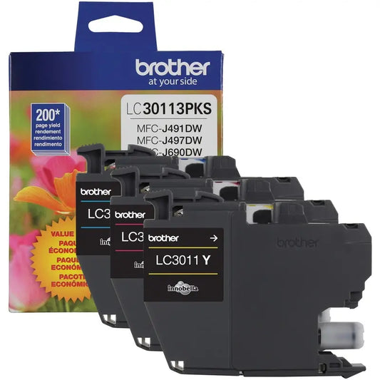 Brother LC30113PKS Colour Ink Cartridge, 3 Pack