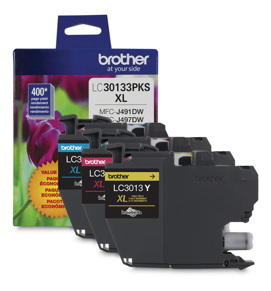 Brother LC30133PKS Colour Ink Cartridge, High Yield (3/PK)