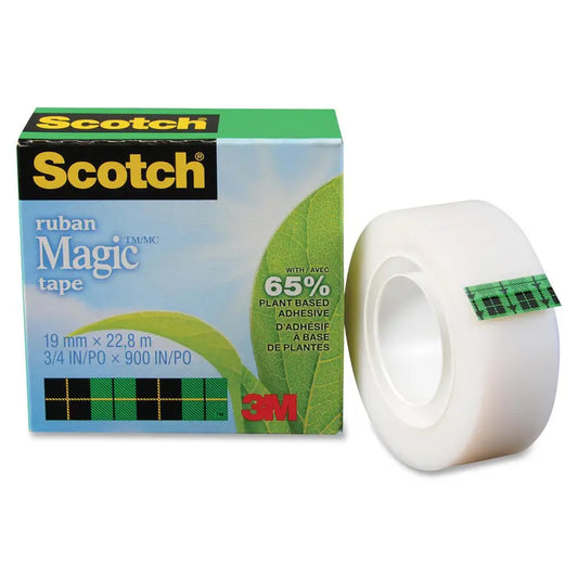 SCOTCH MAGIC ECO-FRIENDLY TRANSPARENT TAPE - 25 YD (22.9 M) LENGTH X 0.75" (19.1 MM) WIDTH - 2 / PACK - CLEAR