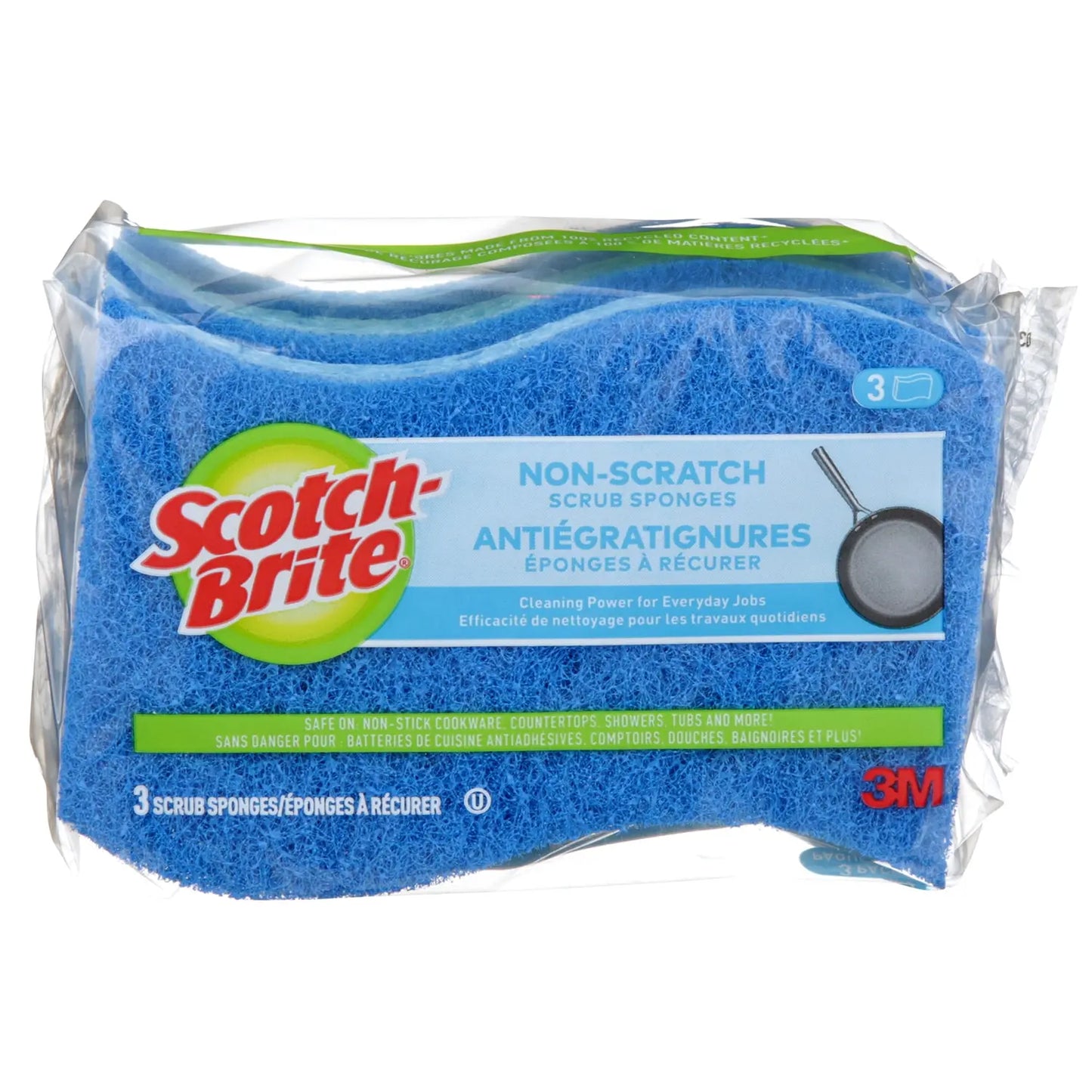 Scotch-Brite Non-Scratch Scrub Sponge, 3/PK