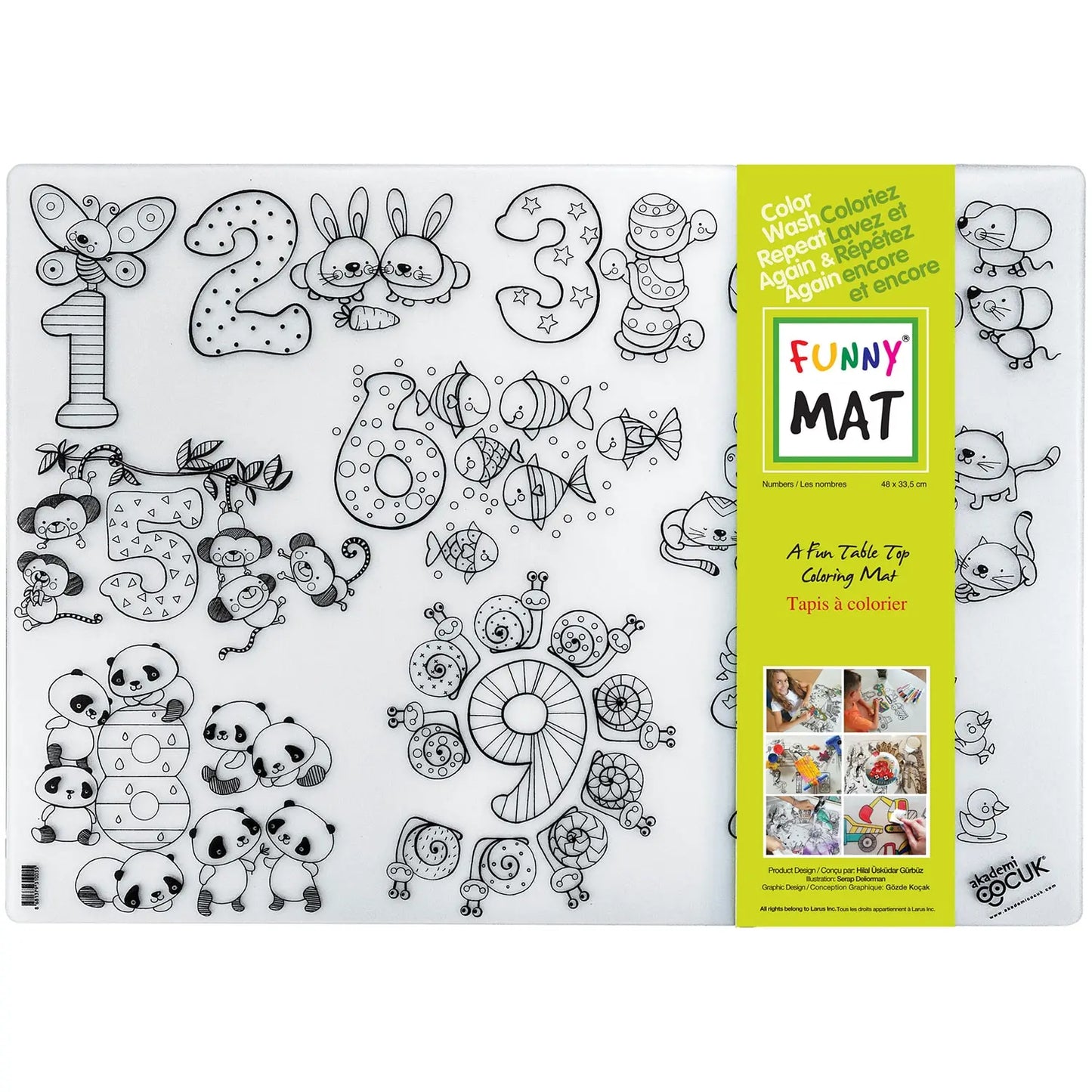 Funny Mat Reusable Table Top Colouring Mat, Numbers Theme, 18 9/10" x 13 1/5"