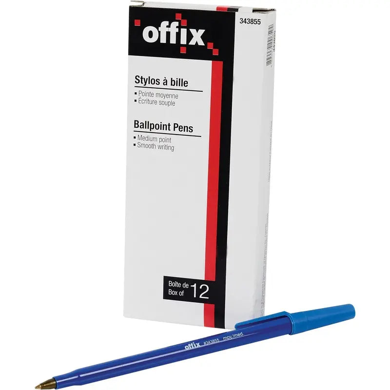 STICK PEN OFFIX MED BLUE,12/BX